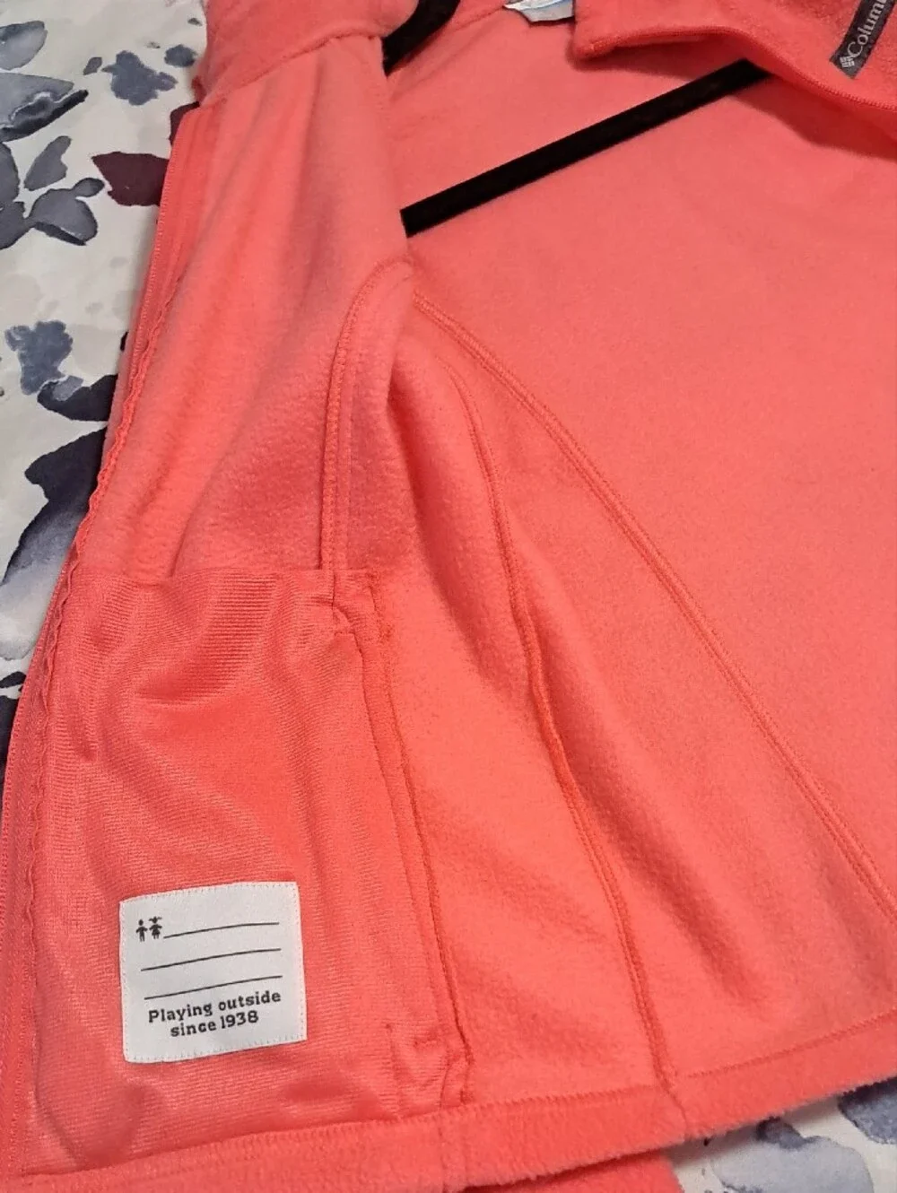 Columbia Kids Coral Pink Fleece Jacket Size Med.
